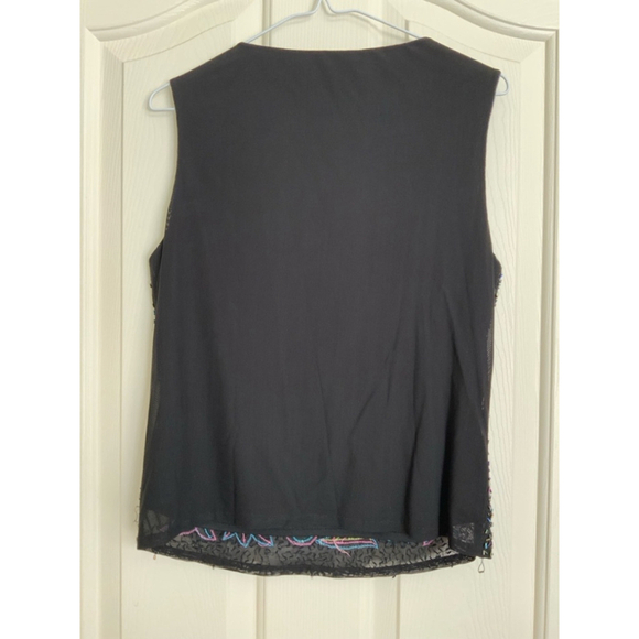 Simon Chang Top Large Black Multicolor Butterflies - Picture 5 of 7